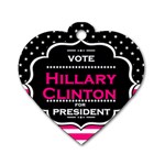 pink Hillary Clinton Dog Tag Heart (One Side)