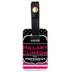 pink Hillary Clinton Luggage Tag (one side)