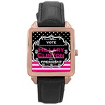 pink Hillary Clinton Rose Gold Leather Watch 