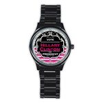 pink Hillary Clinton Stainless Steel Round Watch