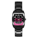 pink Hillary Clinton Stainless Steel Barrel Watch