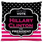 pink Hillary Clinton Large Flano Cushion Case (Two Sides)