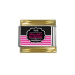 pink Hillary Clinton Gold Trim Italian Charm (9mm)