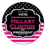 pink Hillary Clinton Magnet 5  (Round)