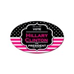 pink Hillary Clinton Sticker Oval (10 pack)