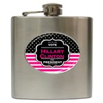 pink Hillary Clinton Hip Flask (6 oz)