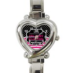 pink Hillary Clinton Heart Italian Charm Watch