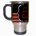 pink Hillary Clinton Travel Mug (Silver Gray)