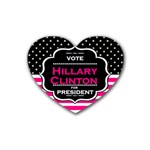 pink Hillary Clinton Rubber Coaster (Heart)