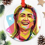 pastel Hillary Clinton Ornament (Round)