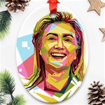 pastel Hillary Clinton Ornament (Oval)