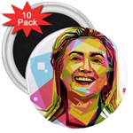 pastel Hillary Clinton 3  Magnet (10 pack)