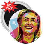 pastel Hillary Clinton 3  Magnet (100 pack)