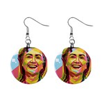 pastel Hillary Clinton 1  Button Earrings