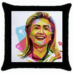 pastel Hillary Clinton Throw Pillow Case (Black)