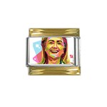 pastel Hillary Clinton Gold Trim Italian Charm (9mm)