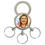 pastel Hillary Clinton 3-Ring Key Chain