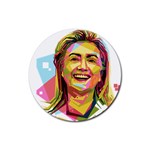 pastel Hillary Clinton Rubber Round Coaster (4 pack)