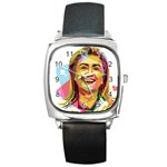 pastel Hillary Clinton Square Metal Watch