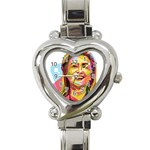 pastel Hillary Clinton Heart Italian Charm Watch