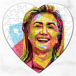 pastel Hillary Clinton Jigsaw Puzzle (Heart)