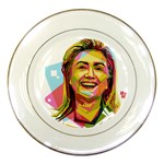 pastel Hillary Clinton Porcelain Plate