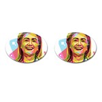 pastel Hillary Clinton Cufflinks (Oval)