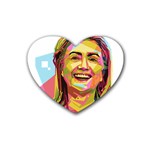 pastel Hillary Clinton Rubber Coaster (Heart)