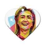 pastel Hillary Clinton Dog Tag Heart (One Side)