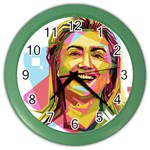 pastel Hillary Clinton Color Wall Clock