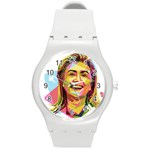 pastel Hillary Clinton Round Plastic Sport Watch (M)