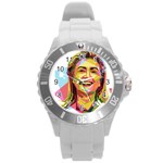 pastel Hillary Clinton Round Plastic Sport Watch (L)