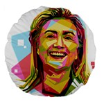 pastel Hillary Clinton Large 18  Premium Round Cushion 