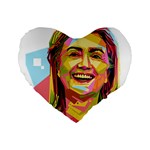 pastel Hillary Clinton Standard 16  Premium Heart Shape Cushion 