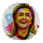 pastel Hillary Clinton Large 18  Premium Flano Round Cushion 