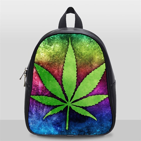 Pot Leaf School Bag (Small) from ArtsNow.com Front