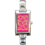 hot pink emoji Rectangle Italian Charm Watch