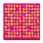 hot pink emoji Tile Coaster