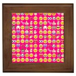 hot pink emoji Framed Tile