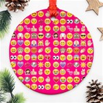 hot pink emoji Ornament (Round)