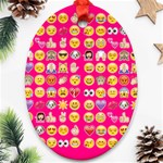 hot pink emoji Ornament (Oval)