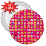 hot pink emoji 3  Button (10 pack)