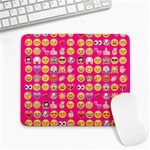 hot pink emoji Large Mousepad