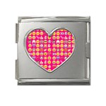 hot pink emoji Mega Link Heart Italian Charm (18mm)