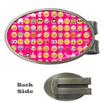 hot pink emoji Money Clip (Oval)