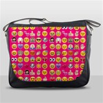 hot pink emoji Messenger Bag