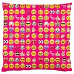 hot pink emoji Large Cushion Case (One Side)