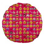 hot pink emoji Large 18  Premium Round Cushion 