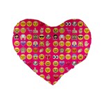 hot pink emoji Standard 16  Premium Heart Shape Cushion 