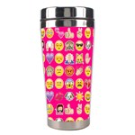 hot pink emoji Stainless Steel Travel Tumbler